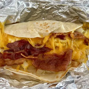 Oh the Bella Taco! Awesome! Egg, bacon, potato, cheese! Love it!!