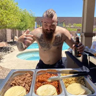 Taco bar pool side