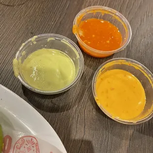 Salsa verde, rojo, habanero