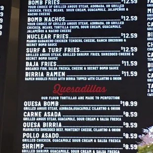 menu