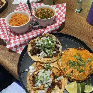 Quesabirria, Taco el Patron, rice