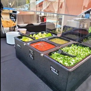 Clean modern salsa bar