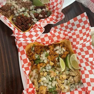 Carnitas, chorizo, Al pastor, and pollo asado tacos!