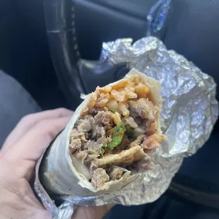 This is the carne asada burrito