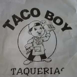 a taco boy logo on a bag