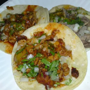 2 Al Pastors (w/ the red sauce) &amp; A Lengua