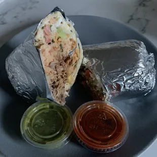 Supreme burrito with carnitas