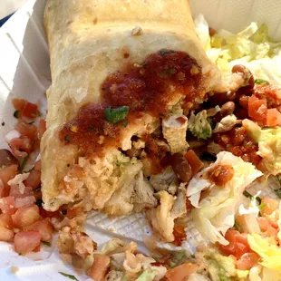 Vegan Chimichanga with chick'n strips. Yummmmm!