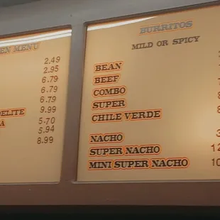 Menu prices 2/3 as of 10/3/2021