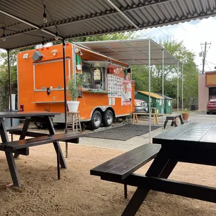 Sitting area and taco truck :)