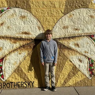 Photo opportunity on the Taco Bros building.