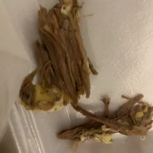 Giant chunks of tough beef from the birria taco