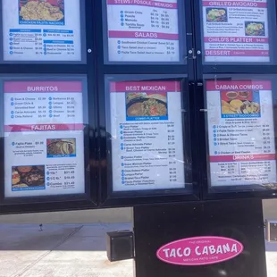 Drive-thru menu board.