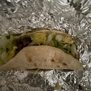 Soft beef taco