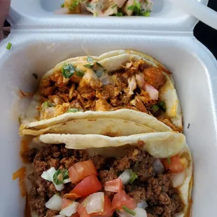 Ground beef and chicken taco soo good!