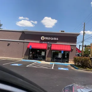 Side entrance where the parking is