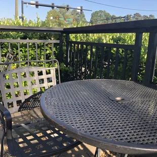 Outdoor table and chairs.
