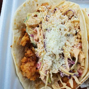 Fried chicken taco