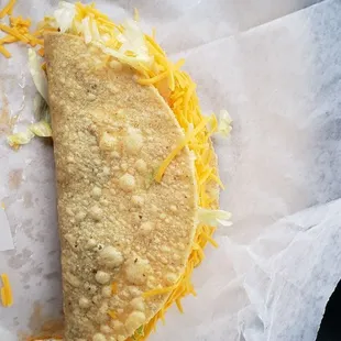 Hard shell taco add Sour Cream... the best tacos in Texas.