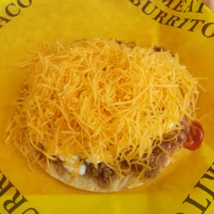 Cheese and more cheese tostada!