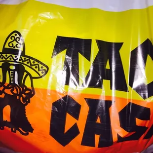 a taco bag with a sombren on it