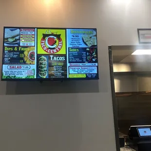 menus on the wall