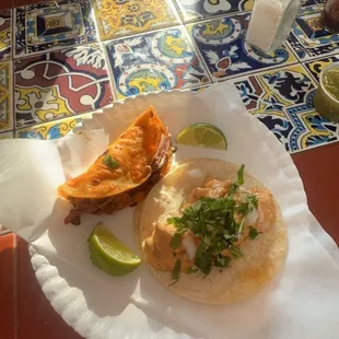 Street taco and birria taco