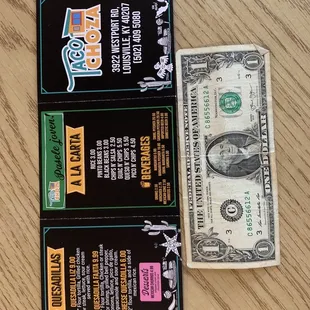 The front of the menu. LOL