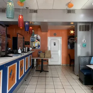 the inside of a restaurant