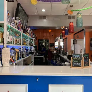 the inside of a restaurant