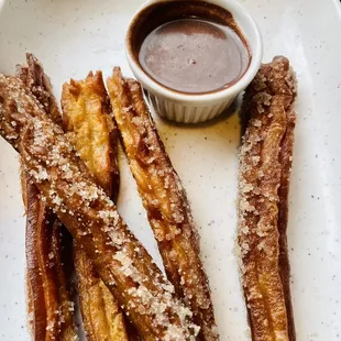 Churros with chocolate sauce
