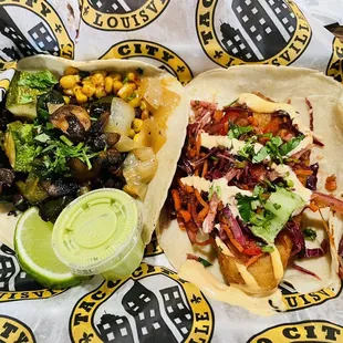 Vegetarian and Cod Taco