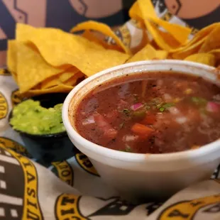 Chips, salsa, and guacamole