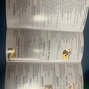 a menu for a mexican restaurant