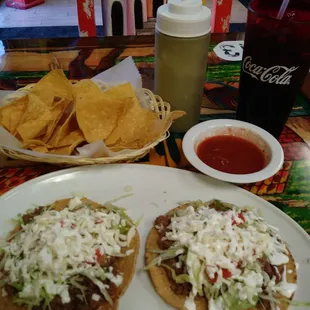 Tostadas with the molida ground beef. Best tostada i have ever had. Love the shells.