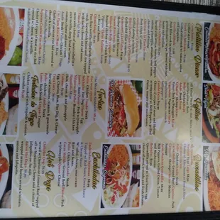 a menu for taco city