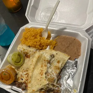 Steak quesadillas plate ! So good!