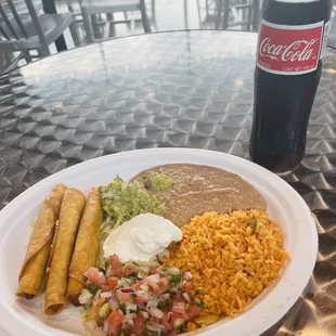 My delicious lunch- the chicken flauta plate