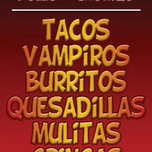 a menu for a mexican restaurant