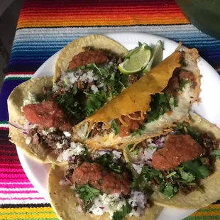 Gringa taco and carne asada tacos