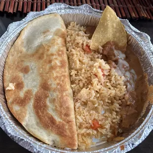 beef quesadilla meal