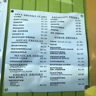 Drink Menu