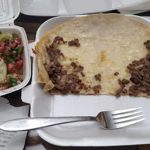 Steak quesadilla. Where&apos;s the meat?
