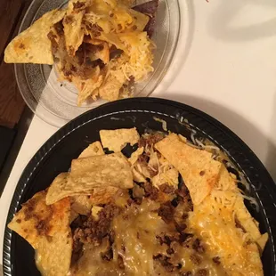 Nachos were cold and cheese was not melted. This was after having them heat them for an extra time.