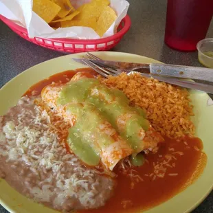 Friday special: two chicken enchilada plate.