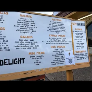 Drive thru menu