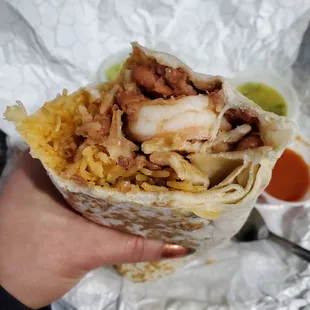 Burrito with Tiger Prawns