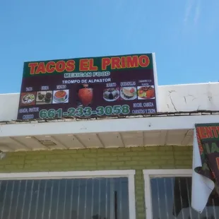 the front of the restaurant