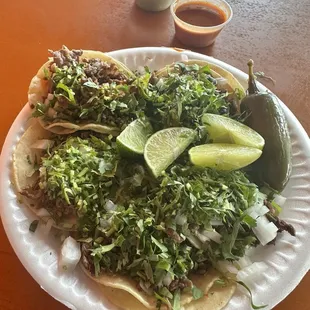 Asada taco plate