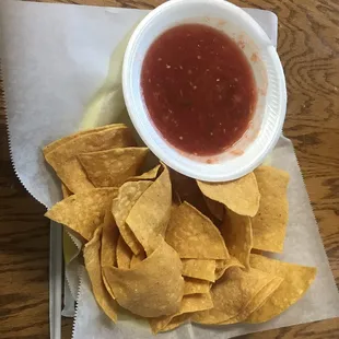Free chips! Tastes homemade but I didn't ask.